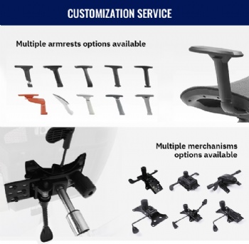 كرسي مكتب إرجونومي شبكي من سلسلة M18 ذو إطار رمادي ومسند أذرع ثلاثي الأبعاد